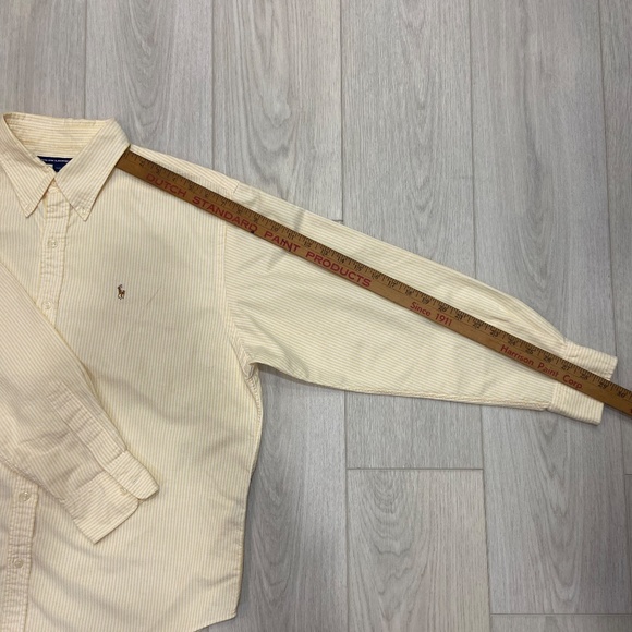 Polo Ralph Lauren Yellow & White Striped Button Down Men's XL - Picture 7 of 10